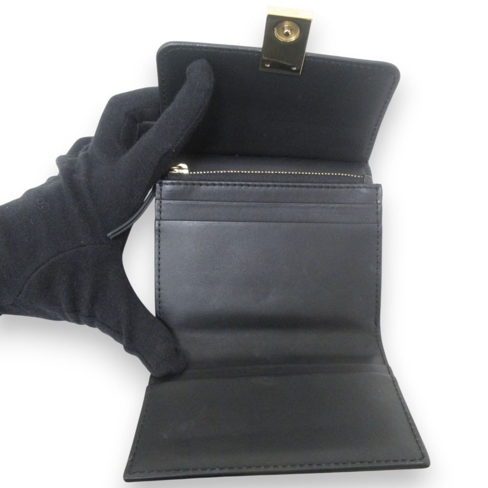 美品 POLENE ポレーヌ レザー 三つ折り財布 コンパクト