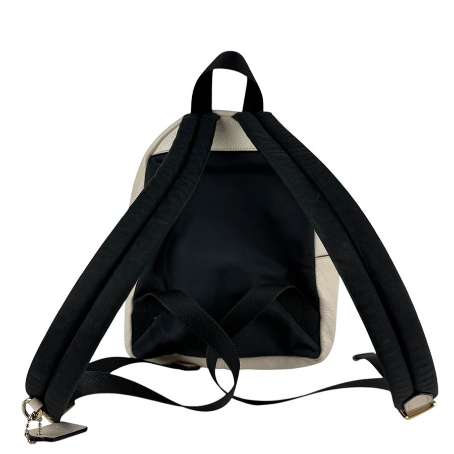 350✨美品✨コーチ リュック テレインロールトップ レザー×ナイロン ブラック COACHリュックサック☆黒 美品 350✨美品✨コーチ リュック テレインロール