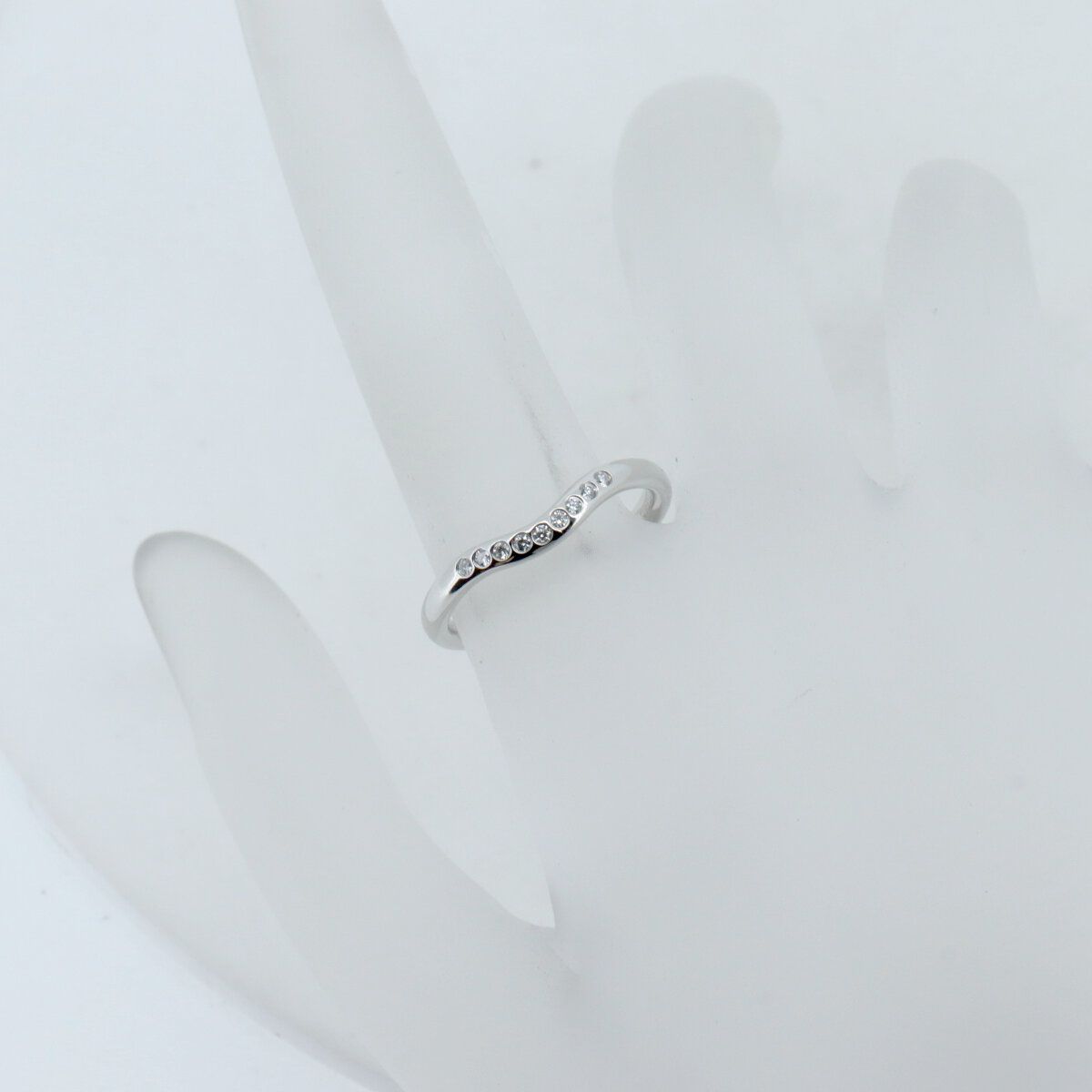 ティファニー ダイヤモンド 9粒 カーブバンドリング K18 結婚指輪 10号