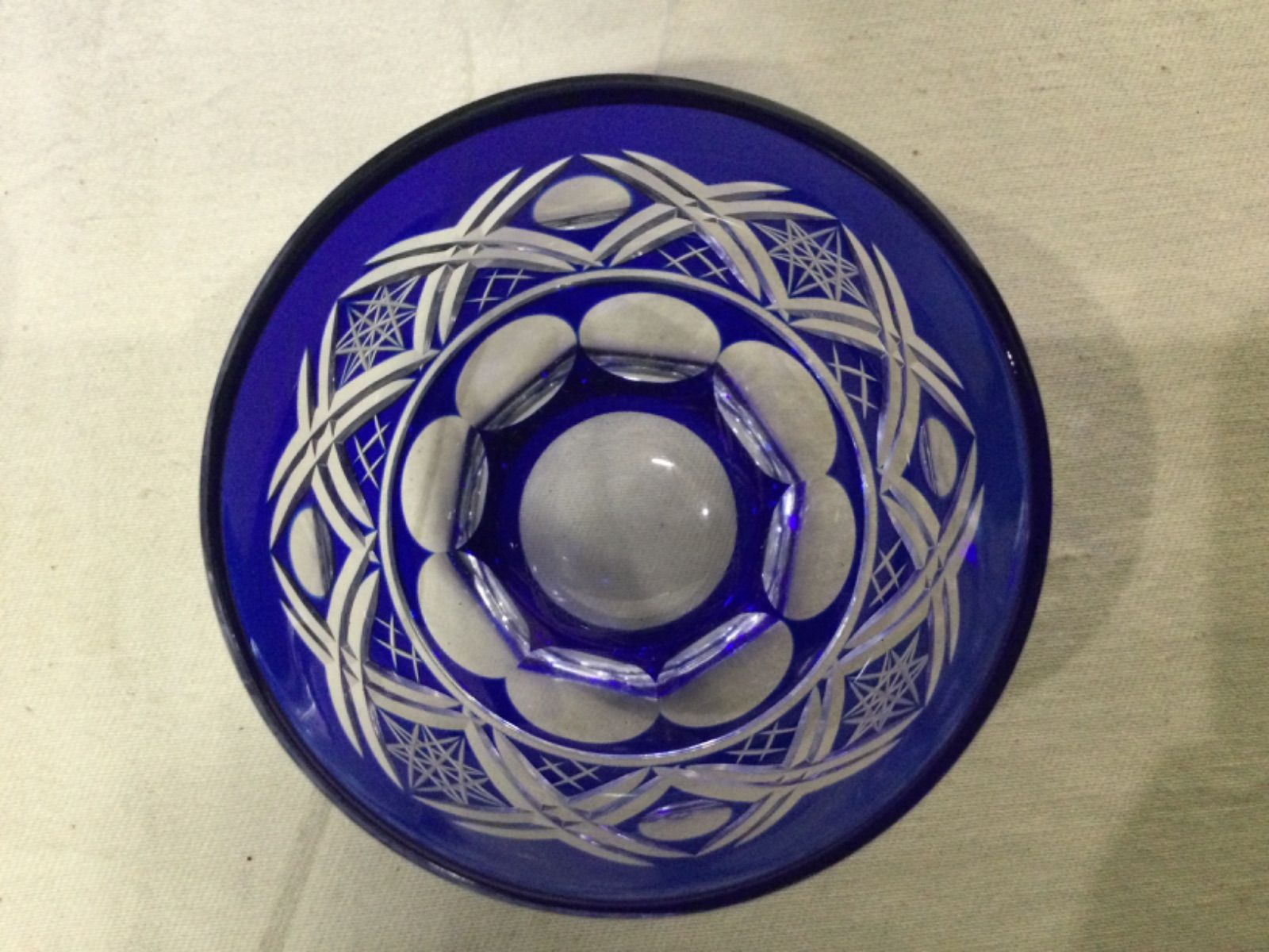 未使用 色被せ硝子 5客セット 冷茶 カメイガラス 色被切子 薩摩