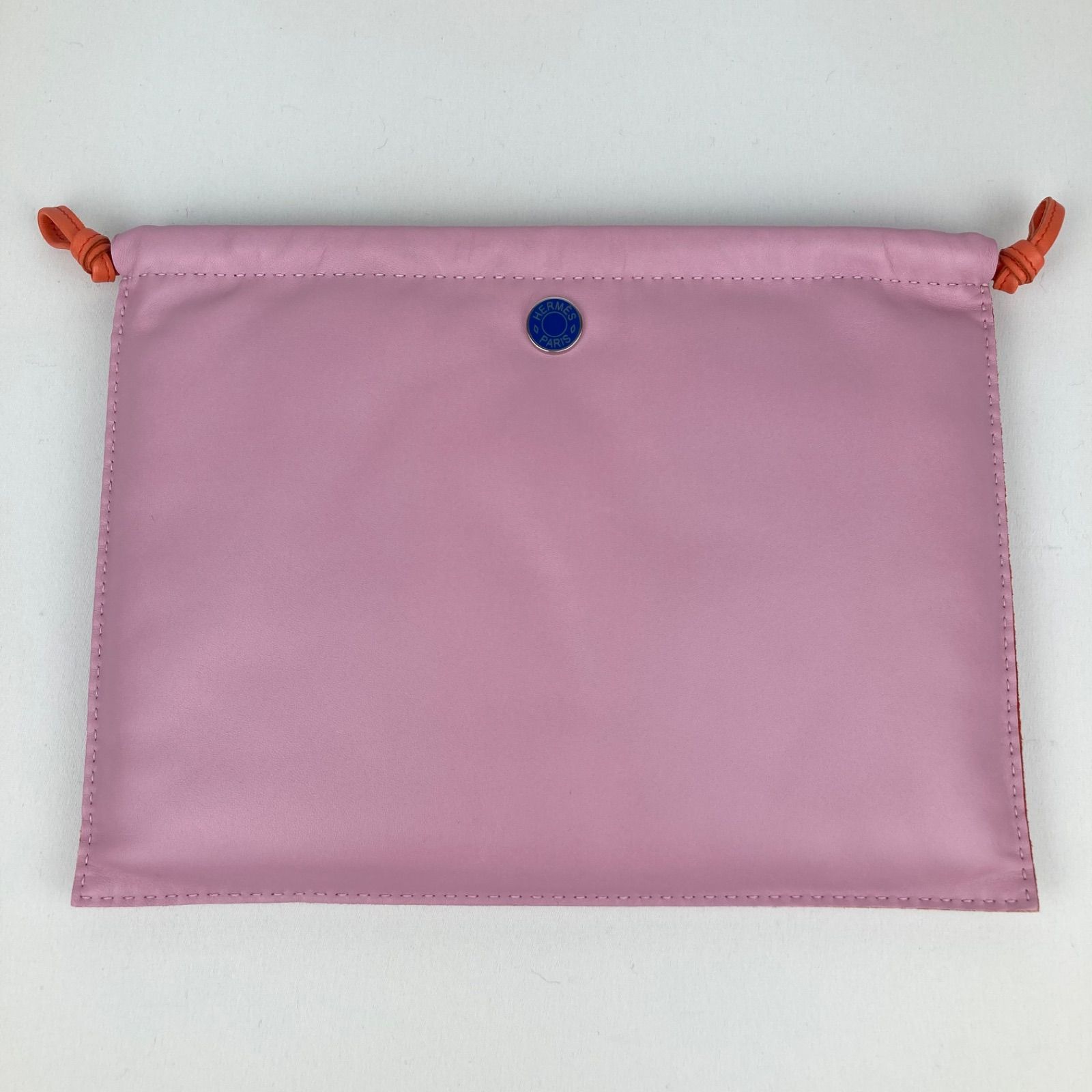 人気【美品】HERMES エルメス PILO ピロ 083138CK 巾着 ポーチ ピンク 