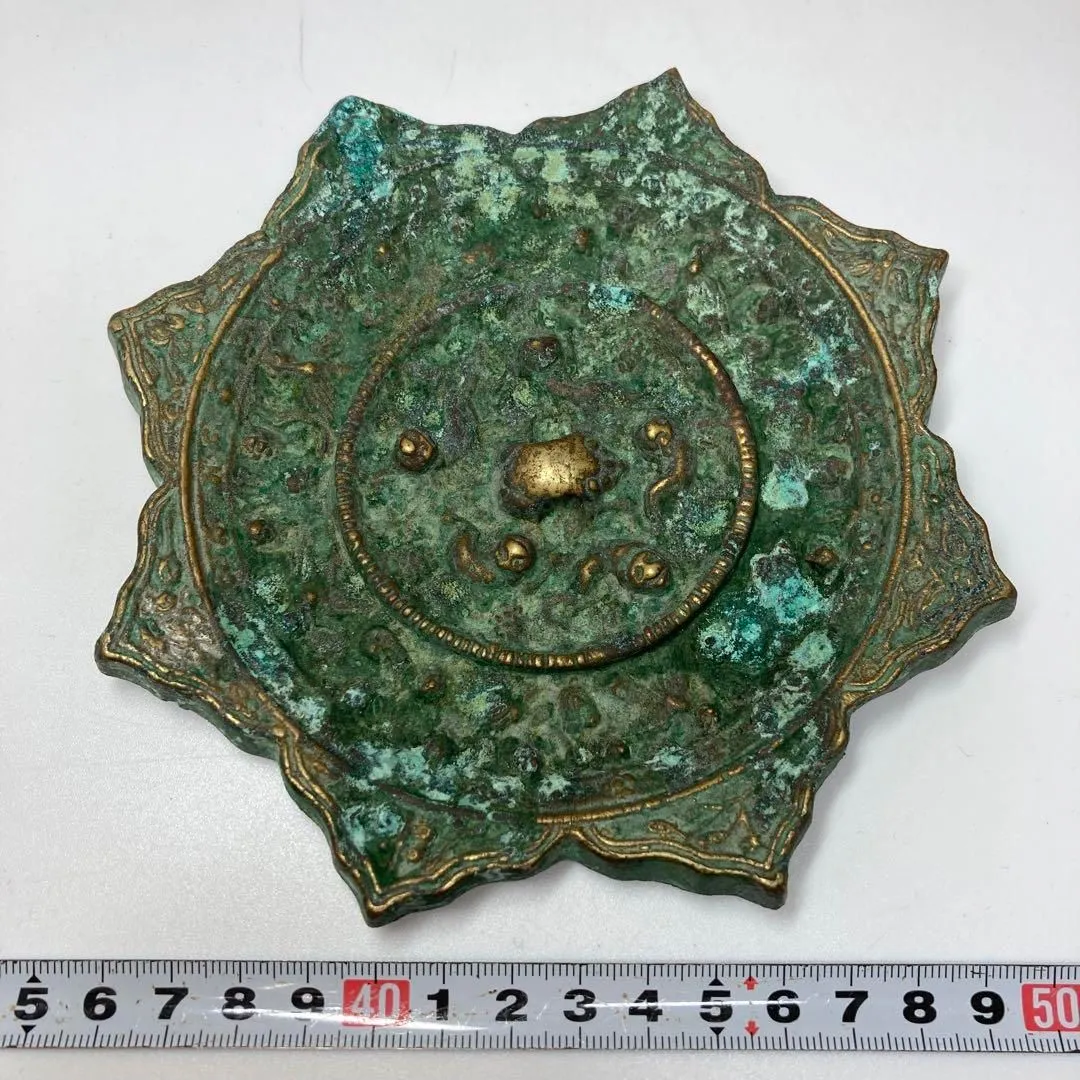 中国古玩 古銅 海獣葡萄鏡 178g 幅約10.2㎝ 東さ7-0612③ 2026