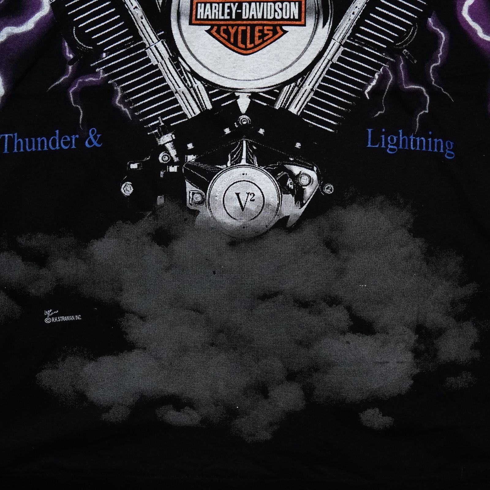 a*c様 ハーレーダビットソン Thunder&Lightning USbody Harley Davidson - ハーレーダビットソン Tシャツ USA製 Thunder