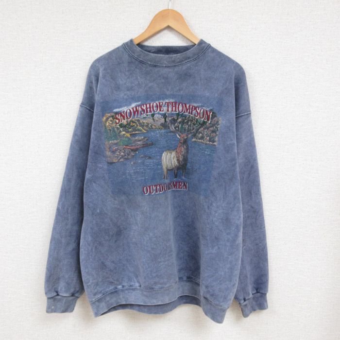 XL/古着 長袖 スウェット メンズ 90s シカ クルーネック 薄紺 ネイビー spe 23jan10 中古 スエット トレーナー トップス