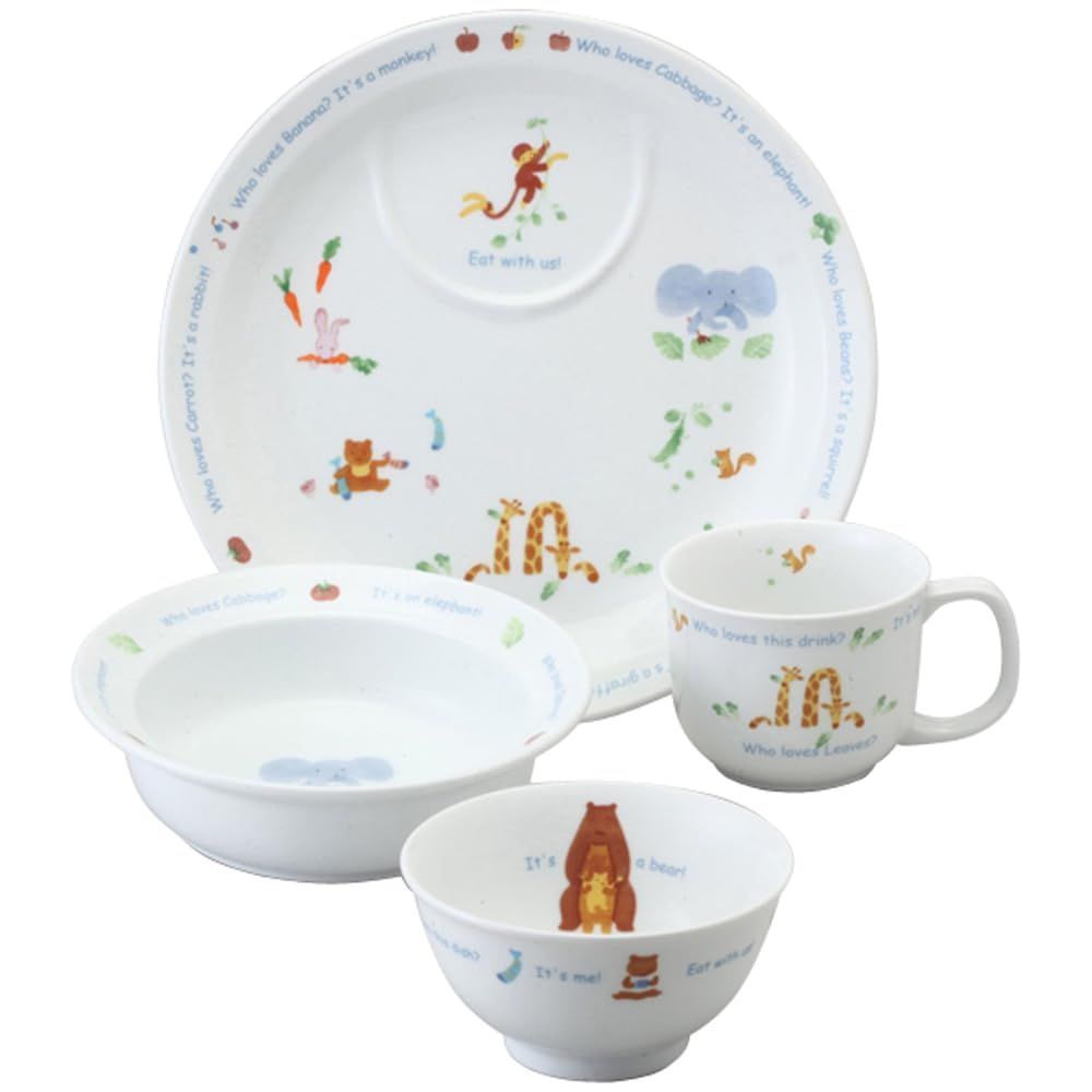 在庫処分 NARUMI ナルミ 子供用 食器セット みんなでたべよっ! 4点セット すくいやすい食器 出産祝い お食い初め 離乳食 ギフト オーブン 電子レンジ 食洗機対応 日本製 40433-33139