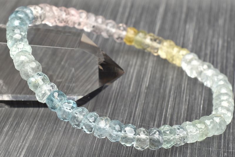 1点物AA+☆マルチカラー MIXベリル 3-4x6mm ボタンカット