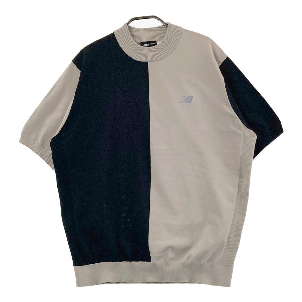 サイズ：6 NEW BALANCE GOLF ニューバランス 2024年 半袖 ニット セーター バイカラー ベージュ系 [240101428907] ゴルフウェア メンズ ストスト サイズ：6 NEW BALANCE GOLF ニューバランス 2024年 半袖 ニット