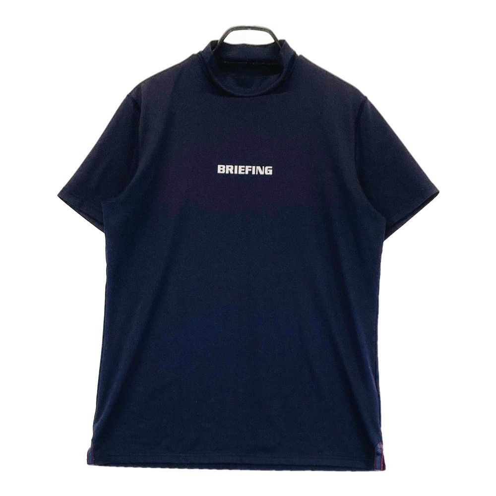 サイズ：L BRIEFING GOLF ブリーフィング  モックネック半袖Tシャツ  ネイビー系 [240101367748]# ゴルフウェア メンズ ストスト