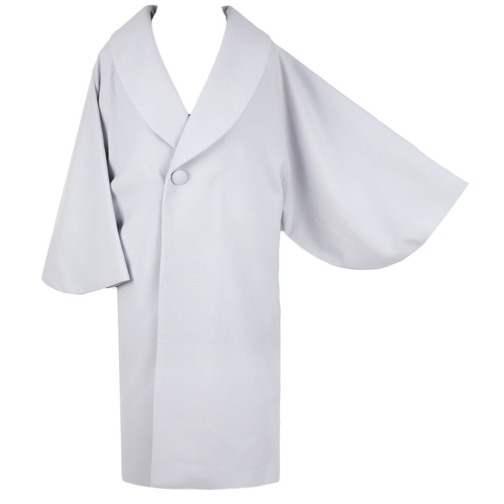 和装コート ブルーグレー 灰色 青 カシミア カシミヤ混 ロング フリーサイズ へちま衿 筒袖 着物 道中着 長コート 長羽 No.3-0508