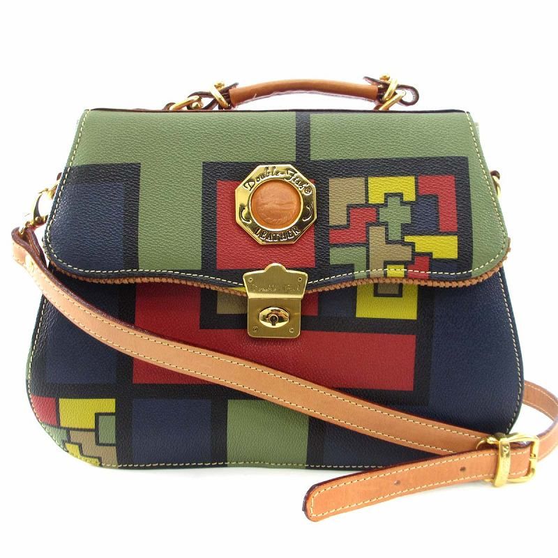 ダブルフィッシュ ☆ レザー コンビ 2WAY ハンドバッグ ショルダーバッグ ダブルフィッシュ ショルダーバッグ 2way レザー マルチカラー