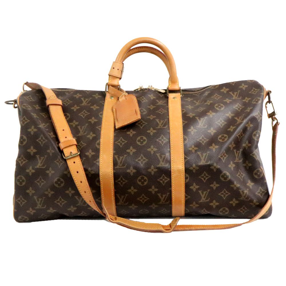 名古屋 ルイヴィトン モノグラム キーポル バンドリエール50 M41416 ボストンバッグ PVC レザー ブラウン系 ユニセックス 旅行鞄 男女