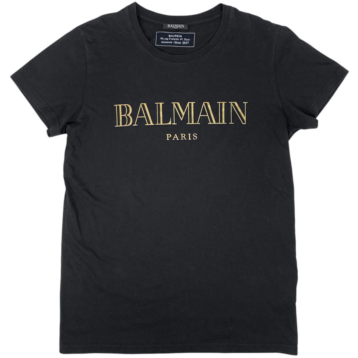 BALMAIN★ロゴプリント ラウンドネック Tシャツ 半袖 ブラック バルマン BALMAIN ロゴ 半袖 Tシャツ プリント ラウンドネック