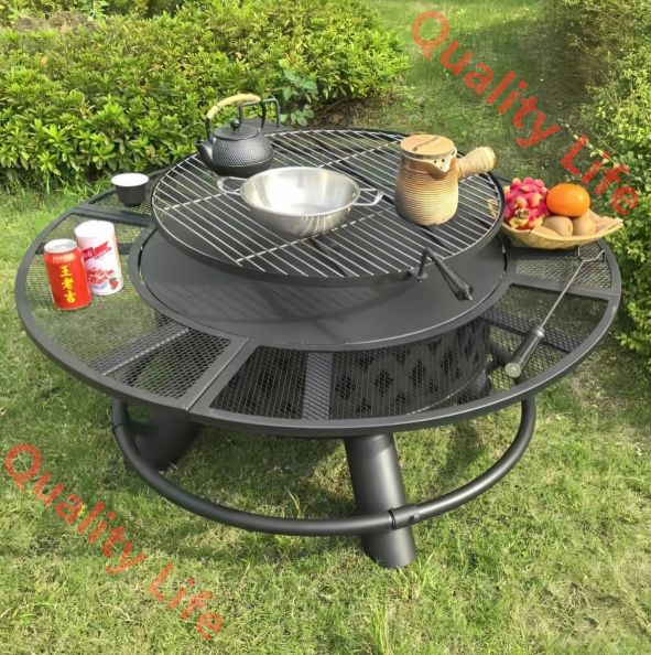ファイヤーピット テーブル バーベキュー 大人数 耐熱性 自宅 庭 家庭用 囲炉裏 おしゃれ 焚き火台 BBQ家族5人～10人ぐらい最適 楽しい 小さい グリル 焚火台 キャンプ用 大型 ステンレスグリル コンロセットアウトドア キャンプ