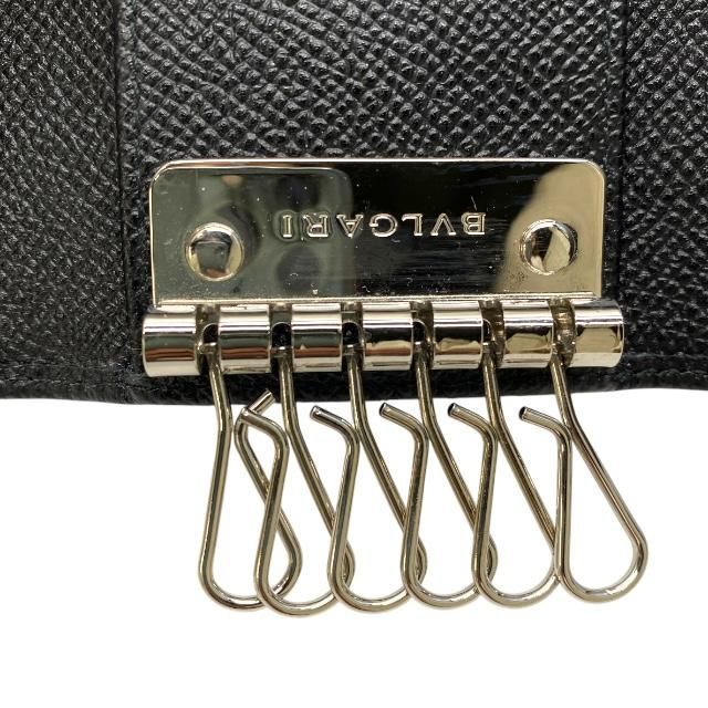 美品　付属品完備✨ブルガリ　6連　キーケース　ロゴクリップ　レザー　黒 美品】BVLGARI ブルガリ 288156 6連 キーケース ロゴクリップ レザー