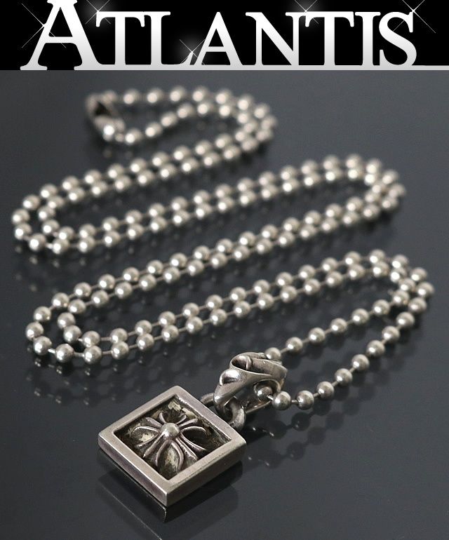 CHROME HEARTS 銀座店 クロムハーツ フレームド CHプラス チャーム ボールチェーンネックレス シルバー SV925 100435
