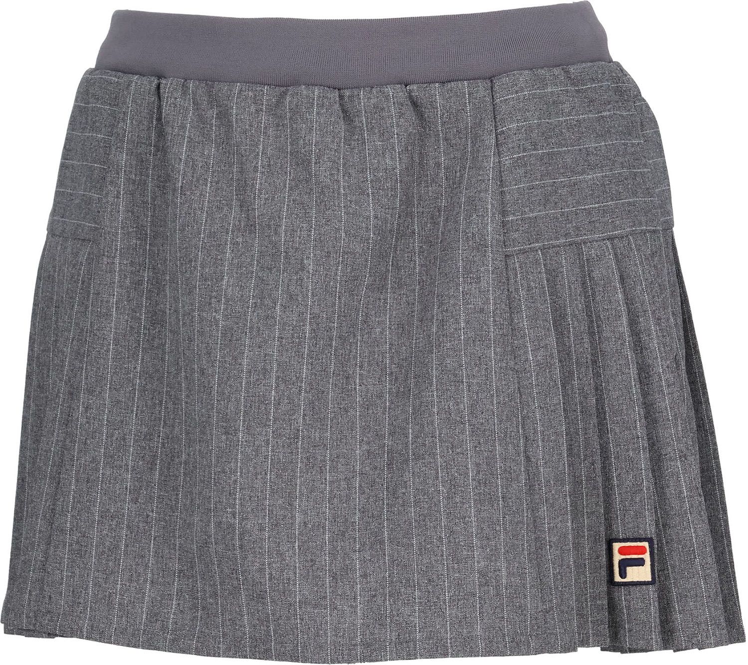 フィラ FILA テニス スコート レディース ウィメンズ 女性 大人 スカート ボトムス ウェア ロゴ ワンポイント サイドプリーツ 躍動感 部活動 クラブ サークル スクール 練習 EL0247 04Z グレー