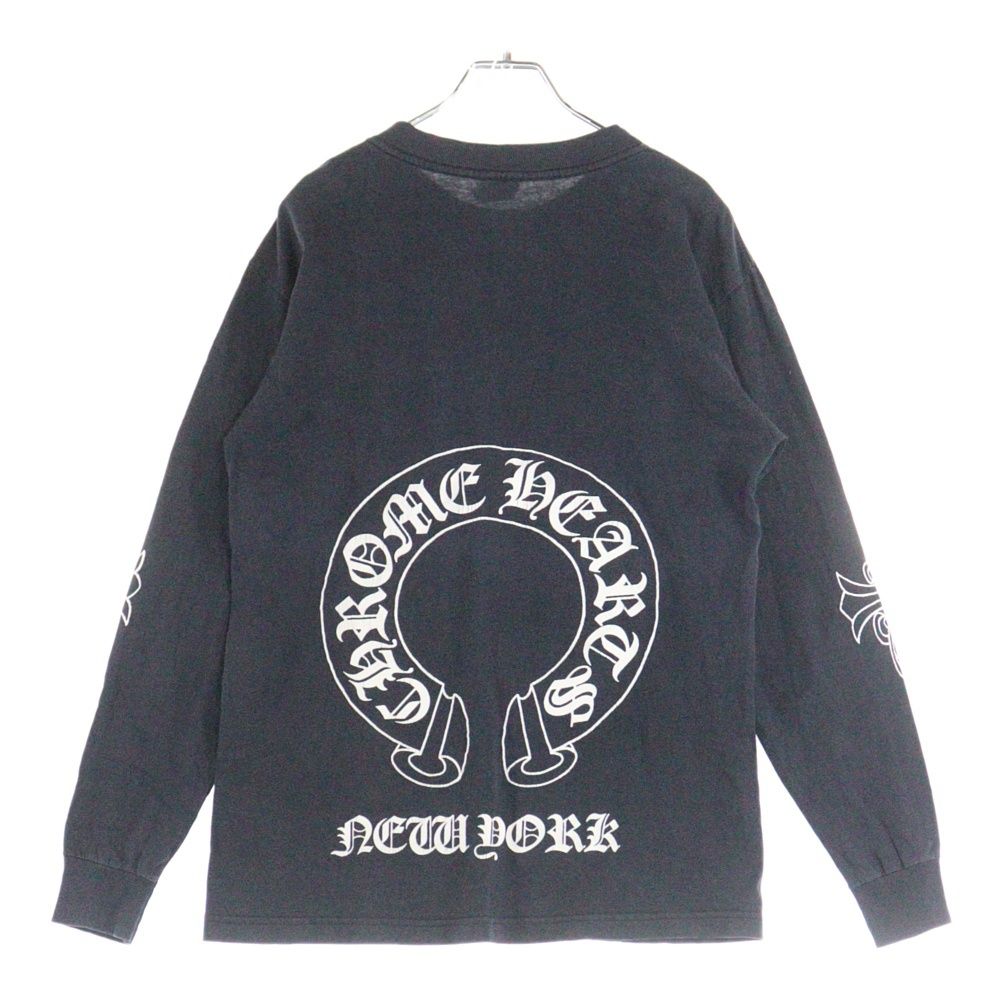 CHROME HEARTS クロムハーツ OLD HORSESHOE ホースシュープリント 長袖Tシャツ ロングスリーブ ブラック