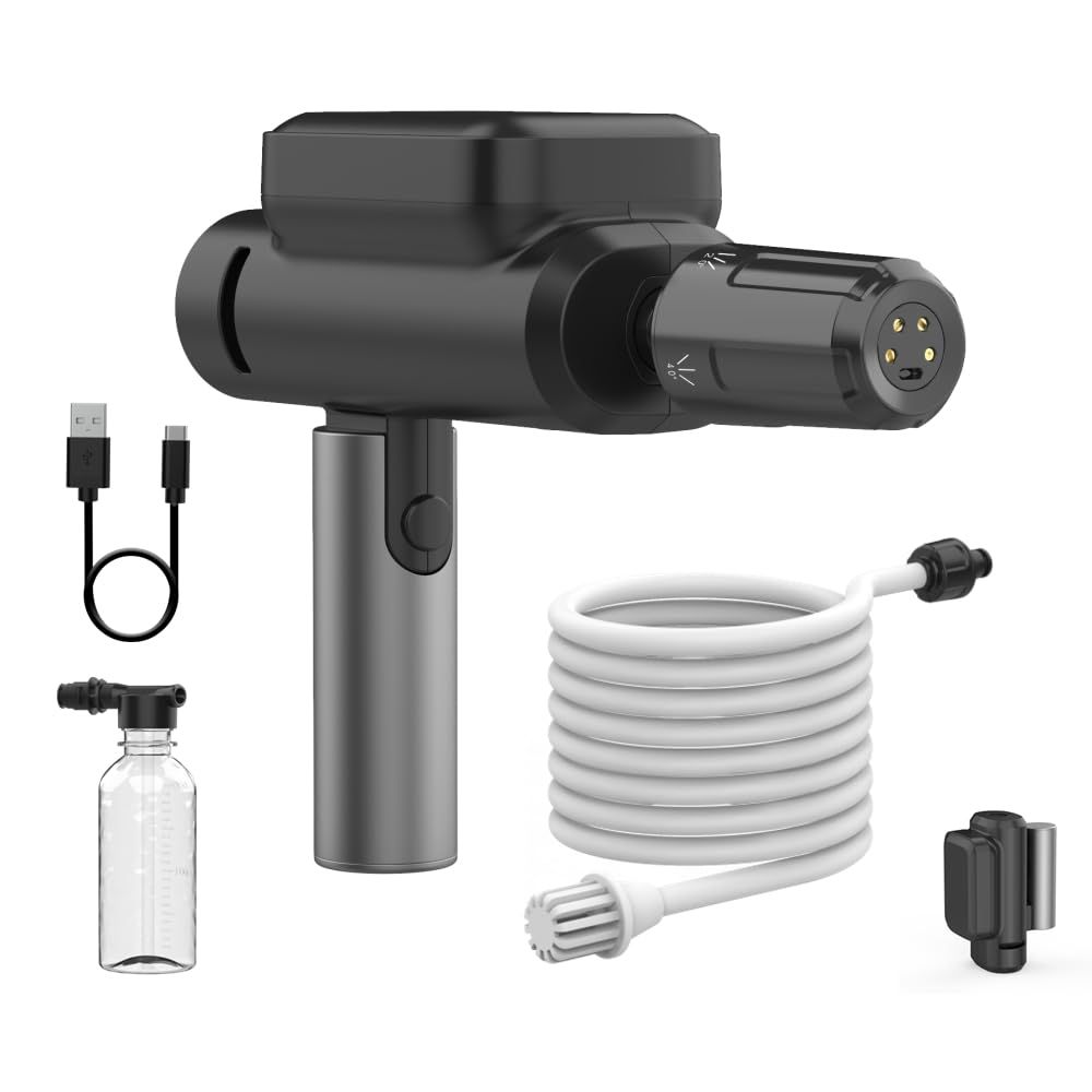 高圧洗浄機 コードレス 充電式 折り畳み式 5つの噴射モード ハンディ高圧洗浄機 0.9kg超軽量 ポータブル高圧洗浄機 5mホース 洗車機 水道接続不要 水圧 水量アップデート版 充電式高圧洗浄機 洗車 小型高圧洗浄機 ミニ コードレス