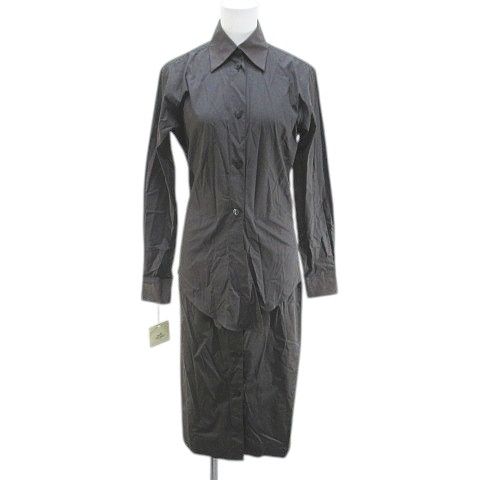 エルメス HERMES マルジェラ期 長袖 ミモレ丈 シャツワンピース