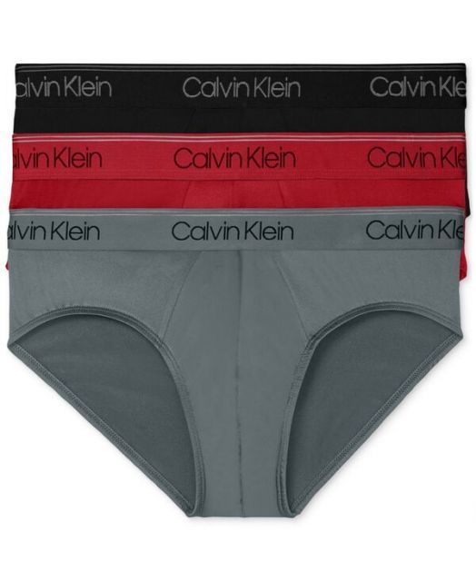 カルバンクライン メンズ ブリーフパンツ アンダーウェア Men s 3-Pack Microfiber Stretch Low-Rise Briefs Underwear Grey