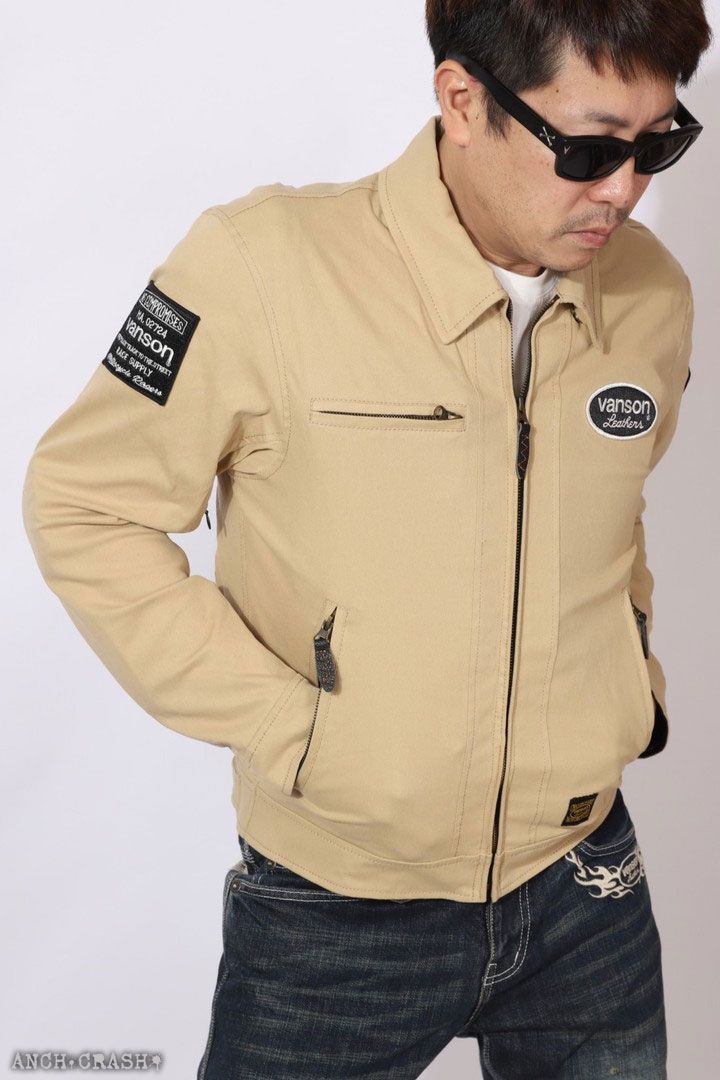 VANSON バンソン ストレッチ コットンジャケット VS23106S ベージュ