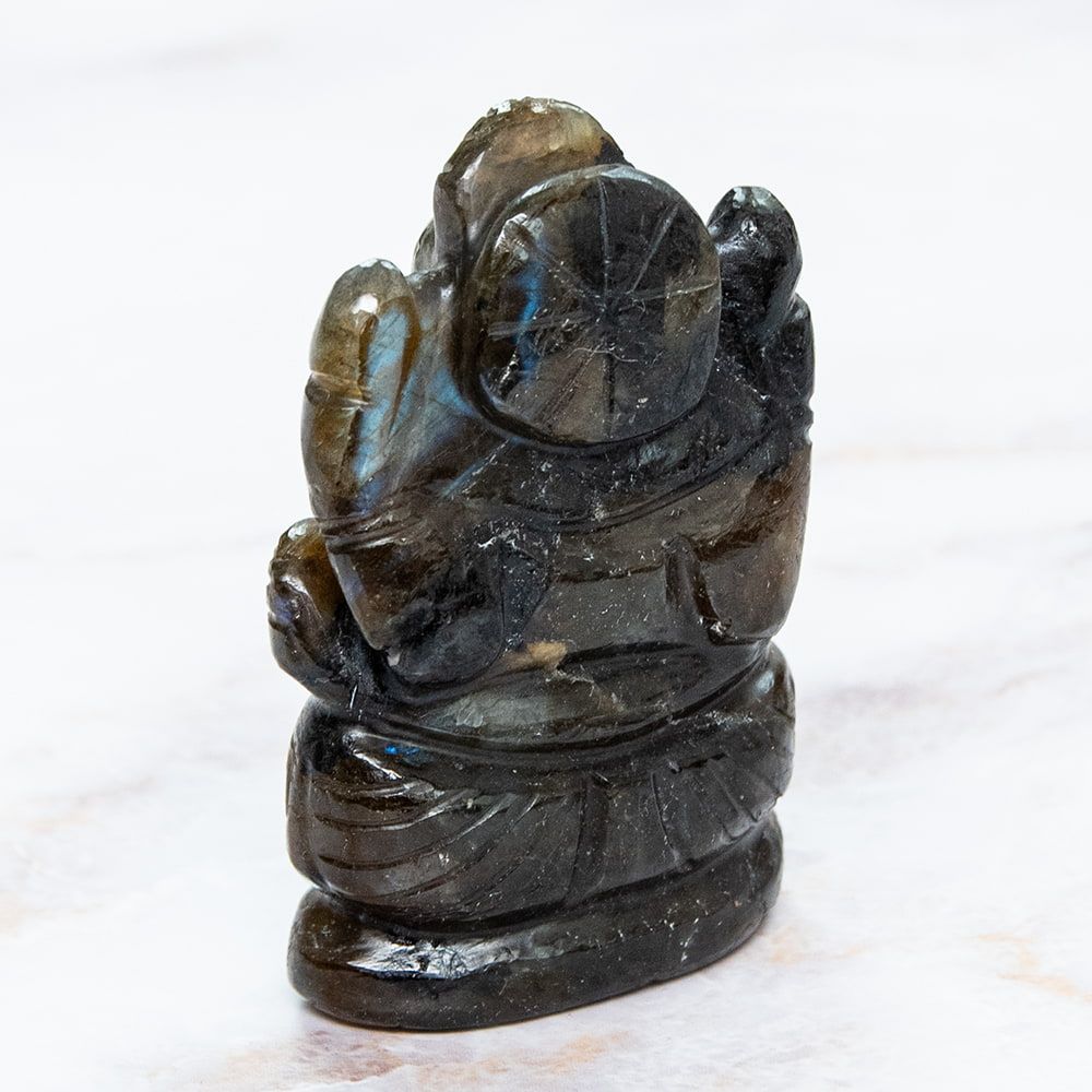 レインボーラブラドライト ラブラドライト ガネーシャ 貫通穴アリ 置物