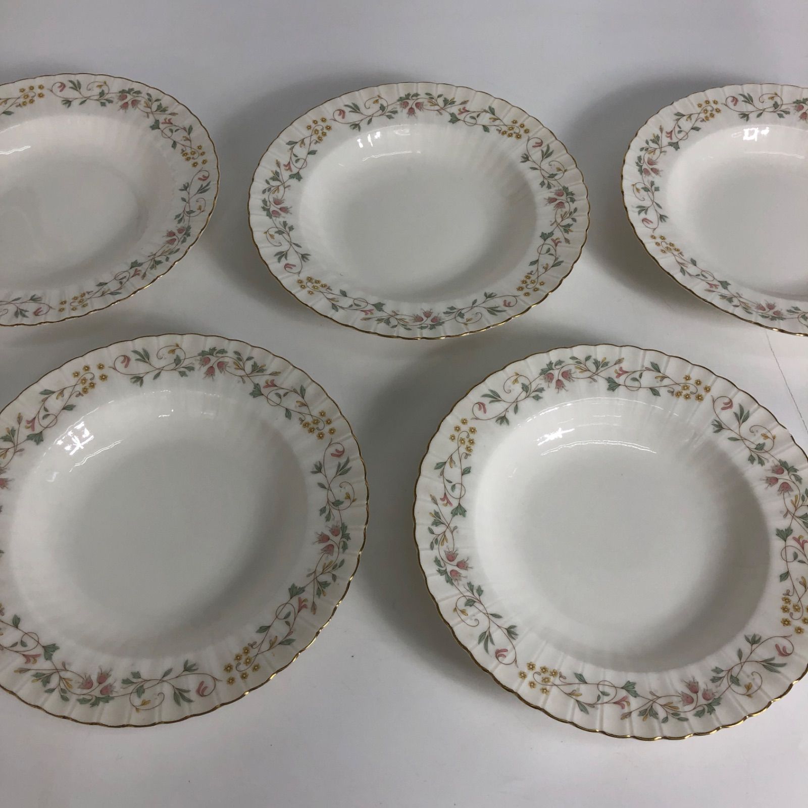 NARUMI ナルミ 洋食器 5枚セット Fine Ivory China プレート 約23cm 花