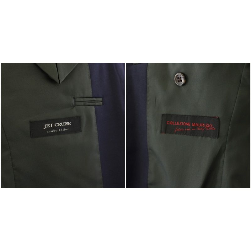 U6758H3　■麻布テーラー■　JET CRUISE 千鳥テーラード 2釦 ウールジャケット グレー 52 春夏