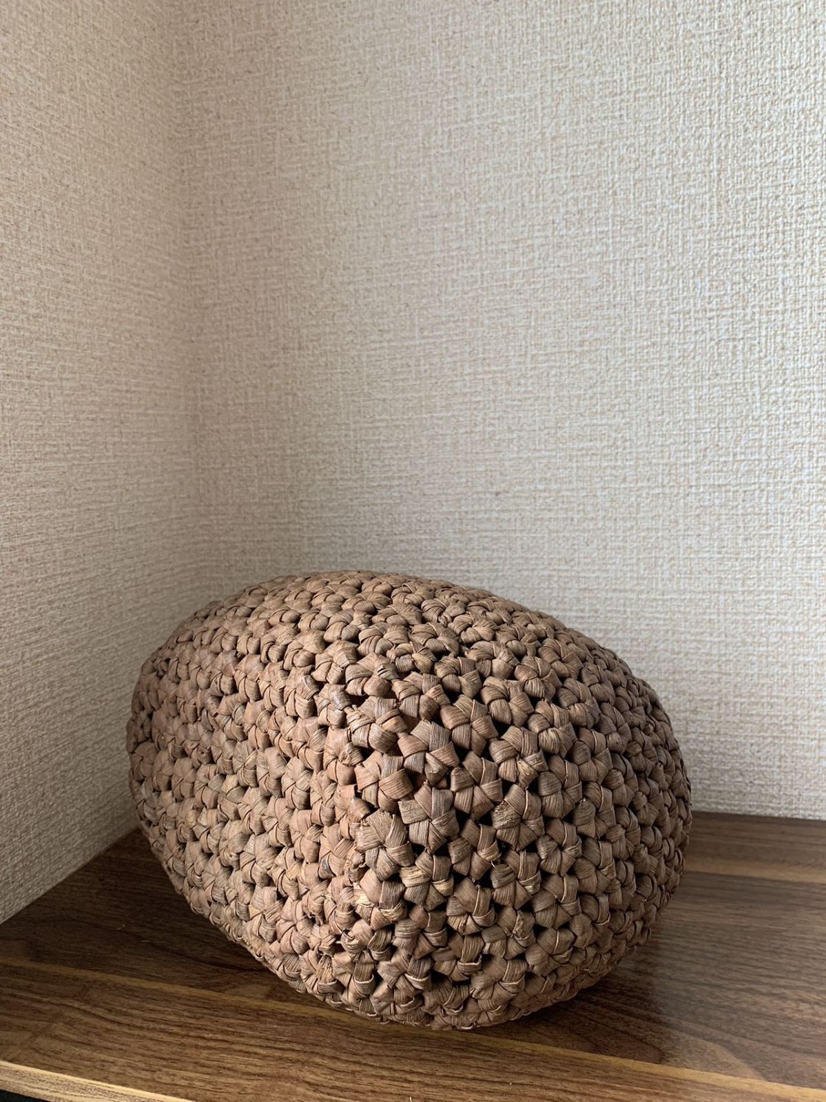 国産山葡萄籠バッグ花編み巾着タイプ内布 可動式持ち手 一番皮