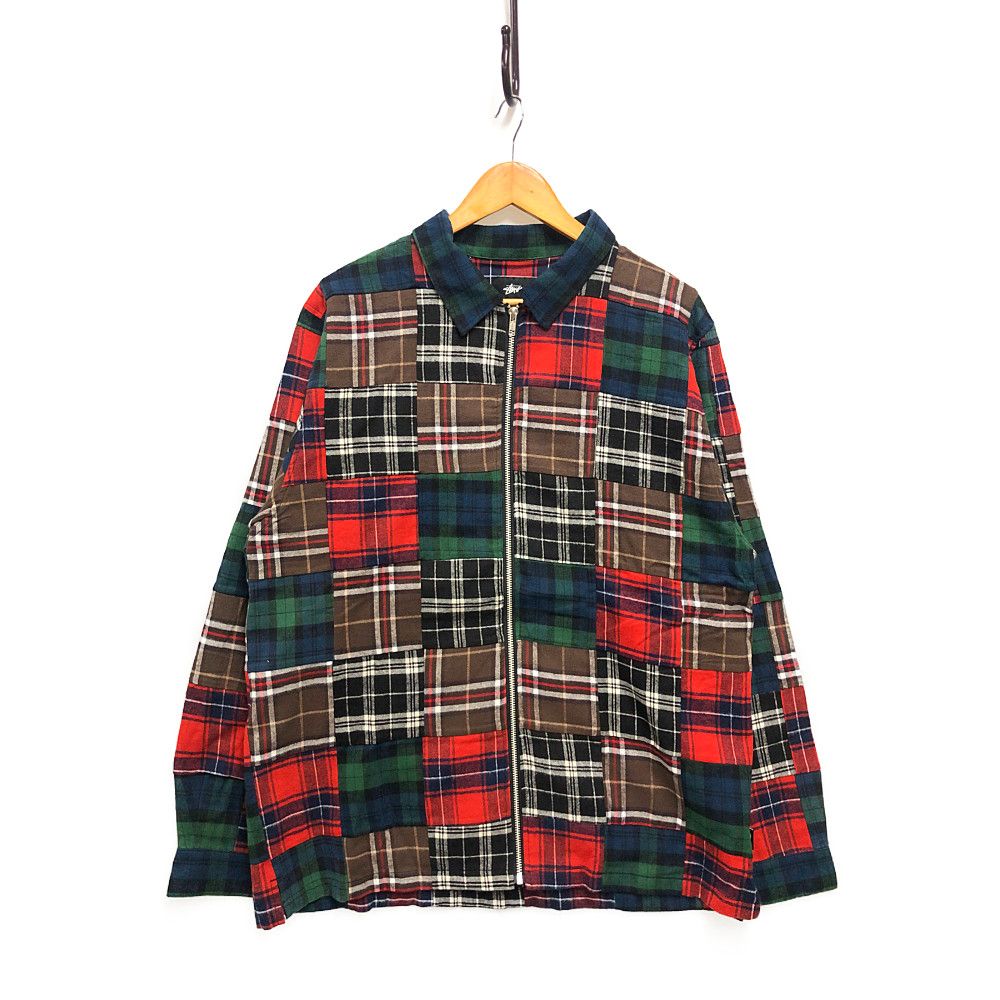 STUSSY ステューシー PATCHWORK ZIP UP LS SHIRT パッチワーク