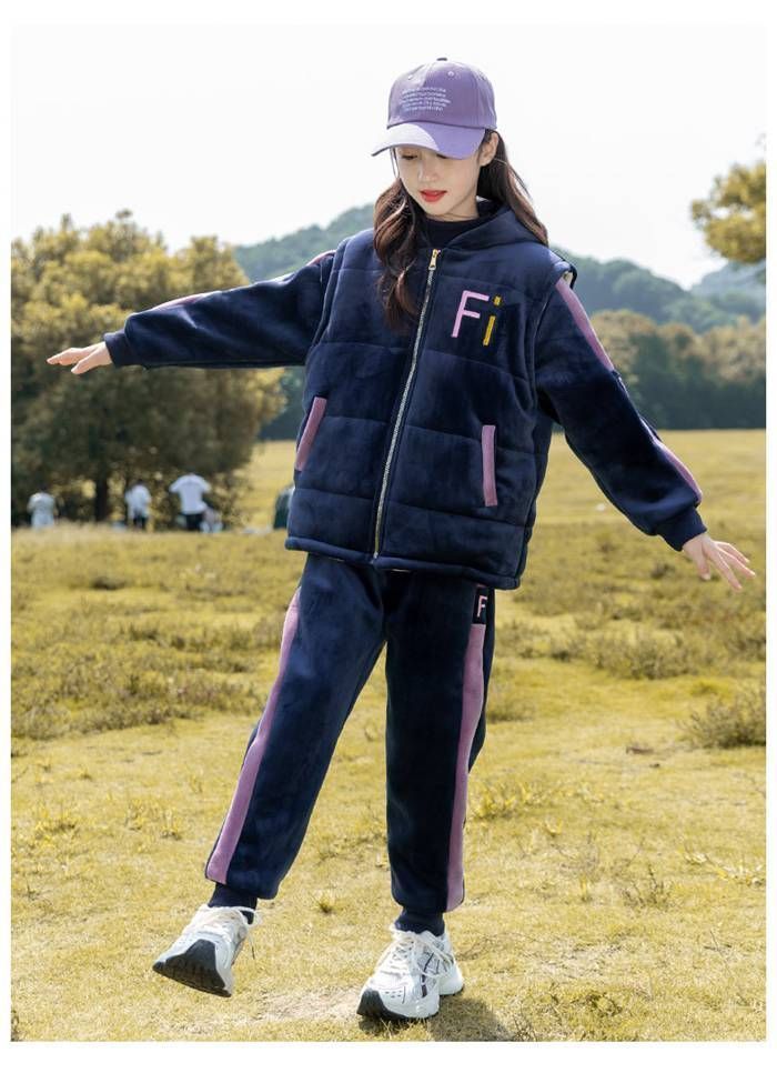 子供用服セット 110cm セットアップ 女の子 キッズ 子供服 長袖 上下3点セット 裏起毛