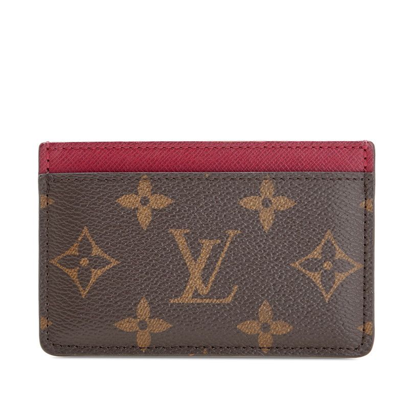 ルイ ヴィトン モノグラム ポルトカルト サーンプル M60703 ブラウン フューシャ PVC レザー レディース LOUIS VUITTON 1-0232874