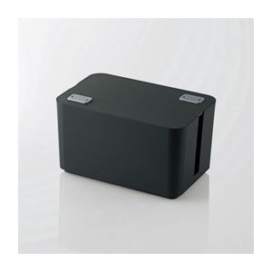 (まとめ)エレコム ケーブルボックス(4個口) EKC-BOX002BK