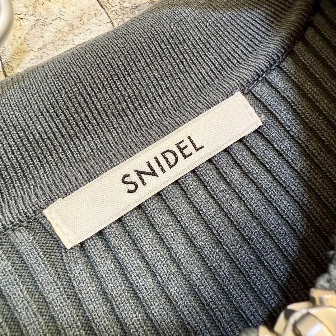 SNIDEL スナイデル フロントジップ長袖タイトロングワンピース グリーン F SWNO235065 - メルカリ