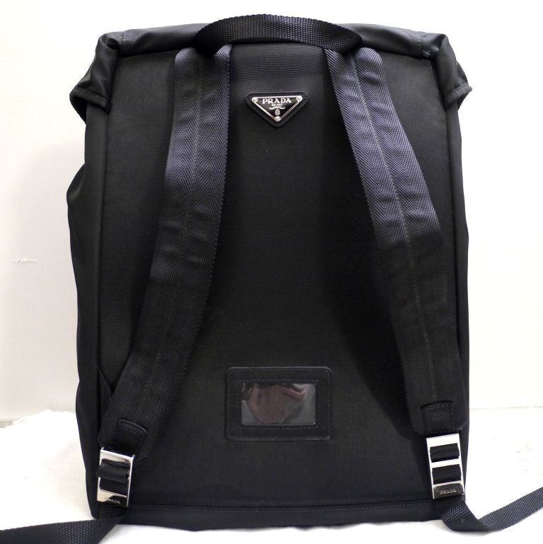 美品◇PRADA プラダ V135 男女可 ナイロン リュック バックパック 黒