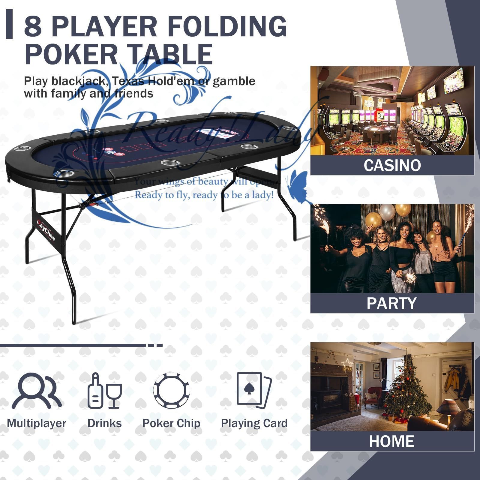 テキサスホールデムテーブル 折りたたみ式レジャーゲームテーブル