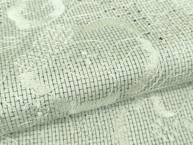 平和屋本店□極上 中国三大刺繍 スワトウ刺繍 総刺繍 本場大島紬 白  