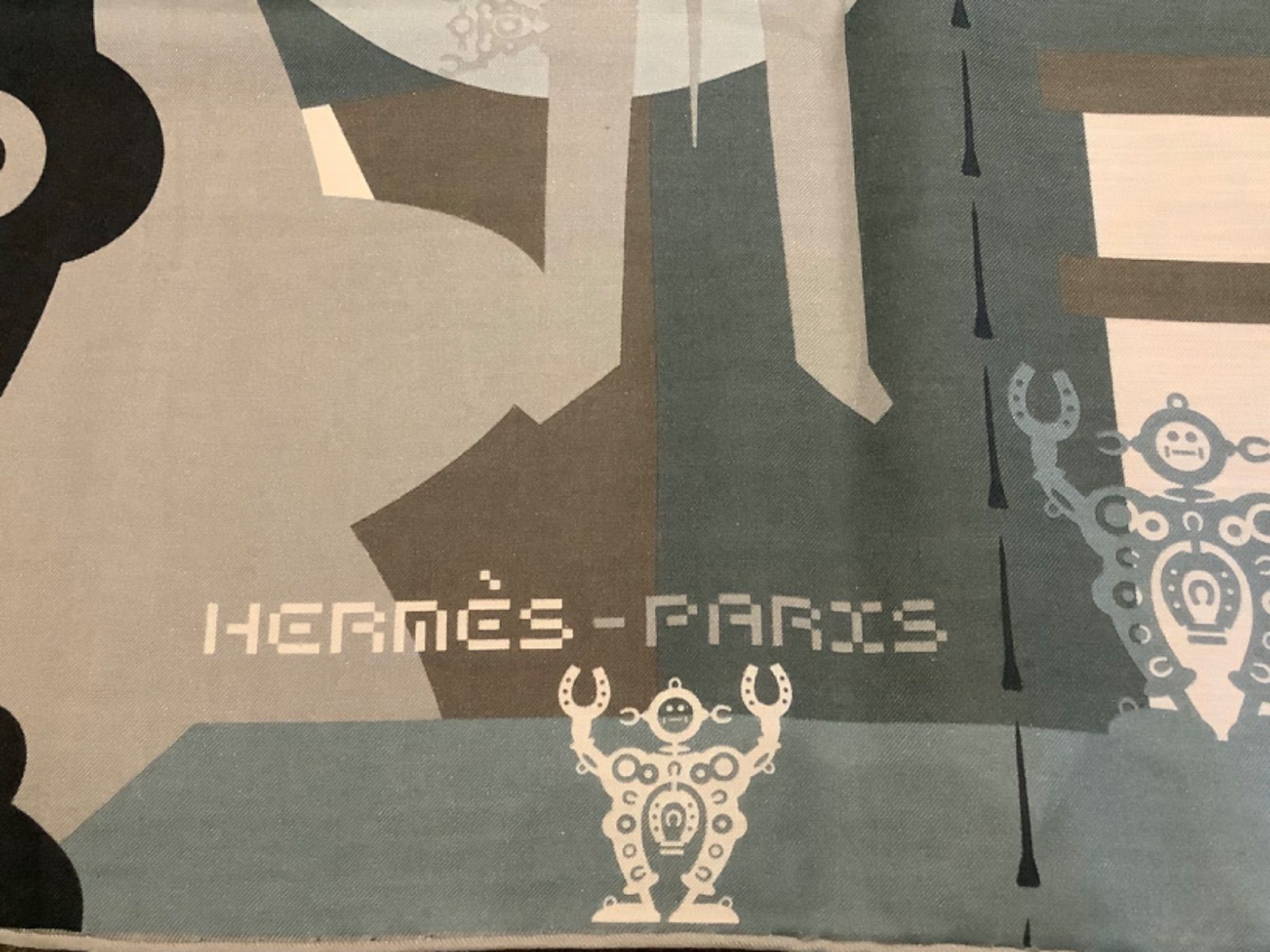 エルメス HERMES ハロー ミスター ファリエール カレ 140 ロボット シルク スカーフ ショール - メルカリ