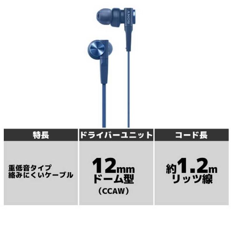 新品☆SONY ソニー MDR-XB55 重低音モデル ダイナミック密閉型カナル