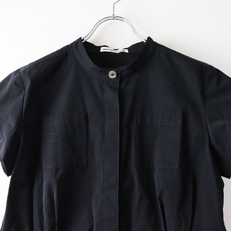 2025 SS ミナペルホネン mina perhonen choucho コンビネゾン 38 ブラック オールインワン コットンタフタ