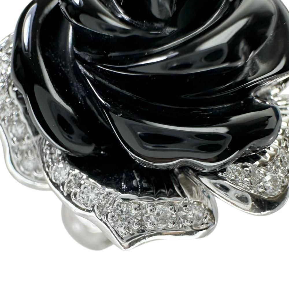 13号 薔薇/バラモチーフ オニキス ダイヤモンド 0.25ct リング・指輪