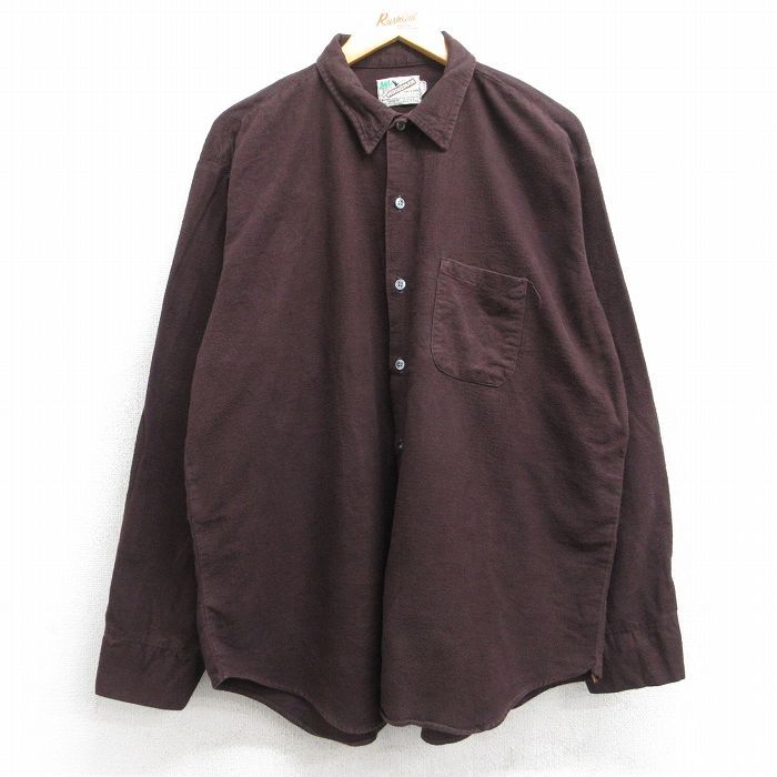 L★古着 長袖 シャツ メンズ 80年代 80s 茶他 ブラウン 24oct29 中古 トップス