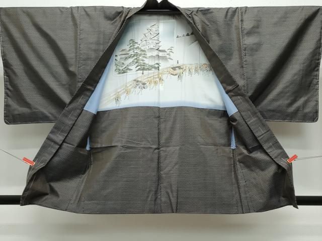 平和屋着物●男性　本場大島紬　アンサンブル　亀甲柄　正絹　逸品　未使用　CAAU9937vf 平和屋着物○男性 本場大島紬 アンサンブル 亀甲柄 正絹 逸品 未使用