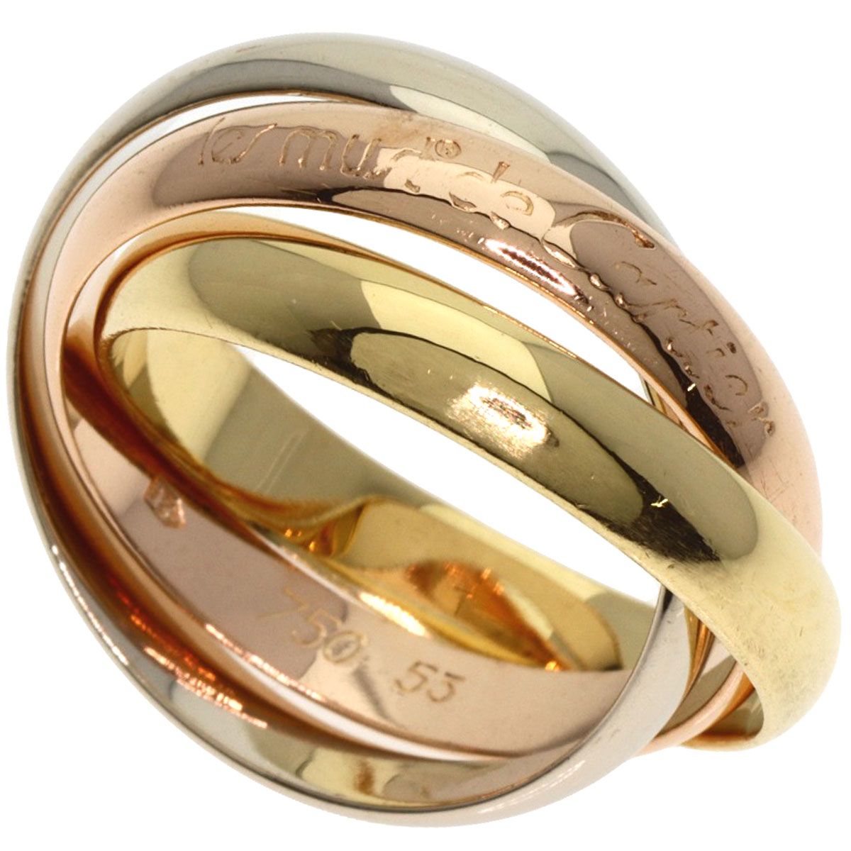 CARTIER カルティエ トリニティ #53 リング・指輪 K18YG K18PG K18WG  