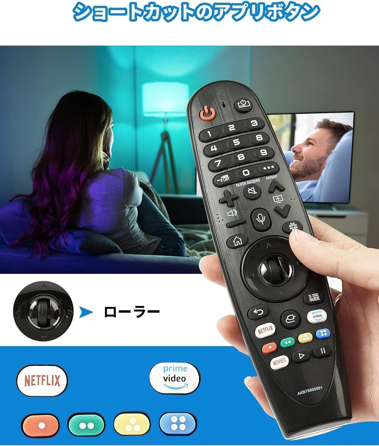 LG Smart TV Magic用 リモコン LGマジックリモコンAKB75855501