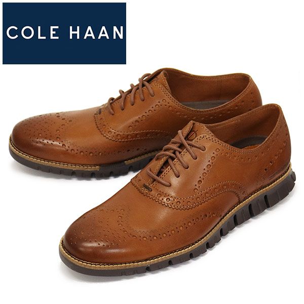 COLE HAAN (コールハーン) C29411 ゼログランド ウィングチップ オックスフォード レザーシューズ ブリティッシュタン x ジャバ  CLH005 clh US9.5-約27.0cm - メルカリ