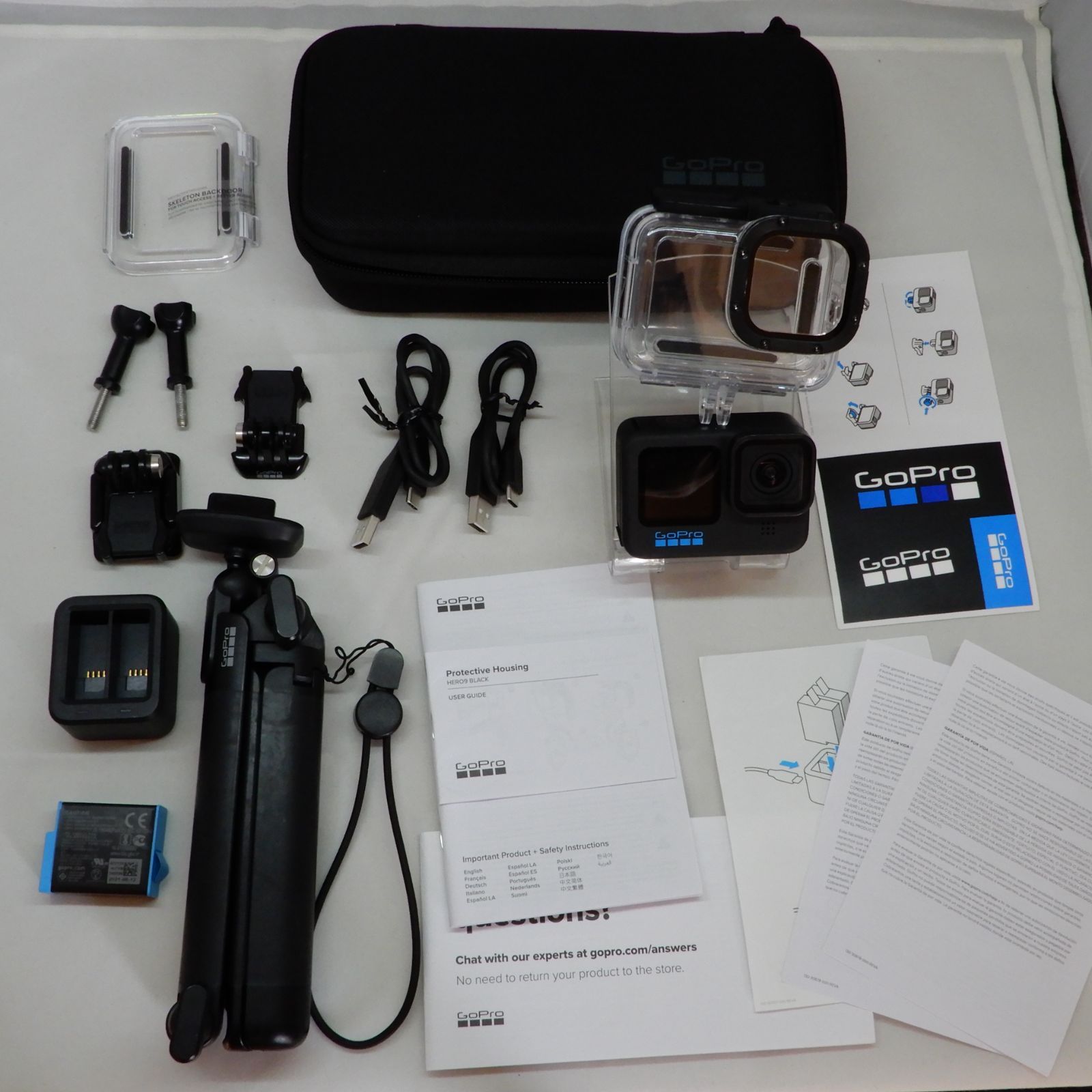 GoPro HERO10 BLACK アクションカメラ グリップ付 充電器付 ダイビングハウジング付