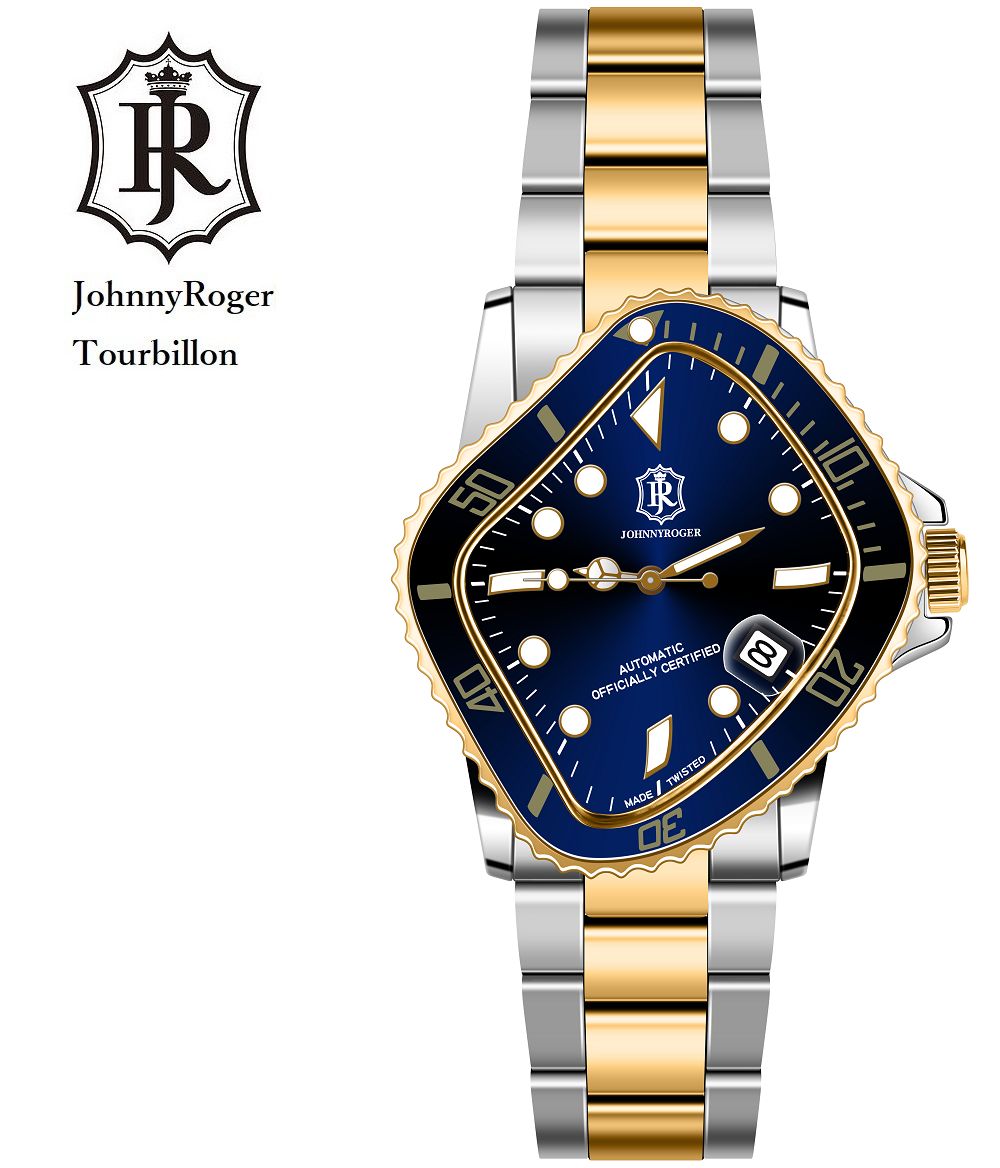 JOHNNYROGER メンズ腕時計 自動巻き カレンダー 日本製ムーブメント