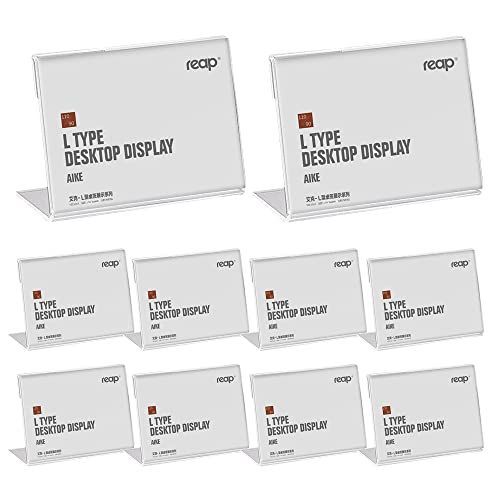 横置き 95X70mm Haloy 10個入 ポップスタンド カード立 値札 プライス展示 スタンド L型 透明アクリル製 プライススタンド 販促用品 店舗 セール商品 値段表示 プライスタグ (横置き 95X70mm)
