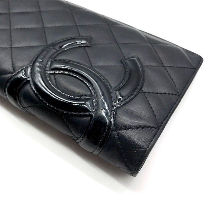 CHANEL シャネル カンボンライン 二つ折り 長財布 ブラック